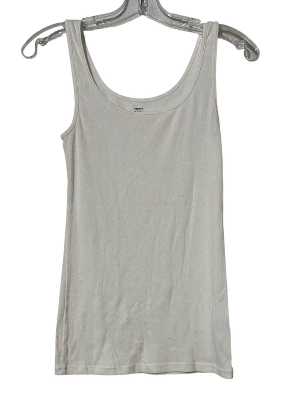 crown & ivy Cream Scoop Neck Tank Top